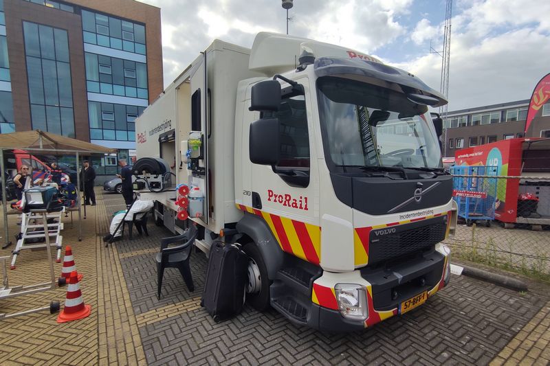 Incidentenbestrijders van ProRail op de brandweerdag in Purmerend